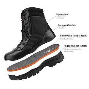 Amazon.com: NORTIV 8 Men's Military Tactical Work Boots Side